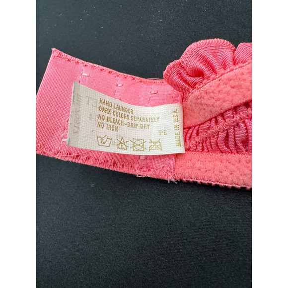Vtg Victoria Secret Bra 36C Gold Label Smocked Pink Lace Sheer Underwire - Picture 3 of 9